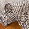 Bester Striped Handmade Flatweave Cotton Area Rug in Ivory/Anthracite, Runner 2'3