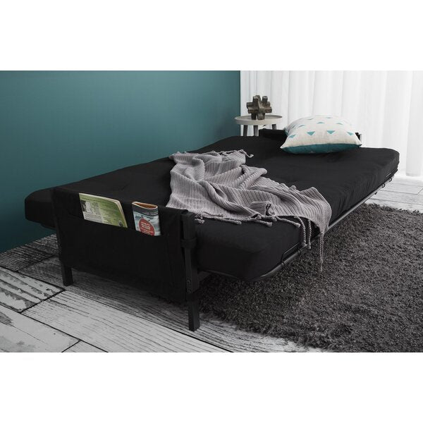 Betsayda Full 76'' Wide Tufted Back Futon And Mattress with Storage