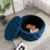 Beulah 30'' Wide Velvet Tufted Round Storage Ottoman with Storage
