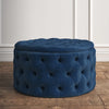 Beulah 30'' Wide Velvet Tufted Round Storage Ottoman with Storage
