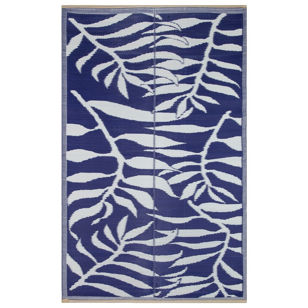 Beverly Rug Tropical Blue Reversible Outdoor Area Rug - 8" x 10"