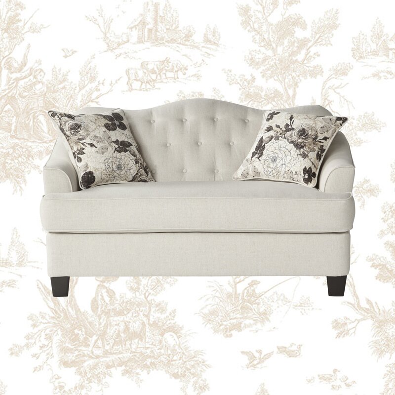 Beverly 62" Recessed Arm Loveseat