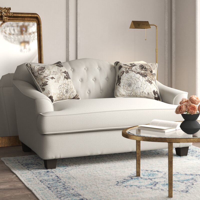 Beverly 62" Recessed  Arm Loveseat with Reversible Cushions