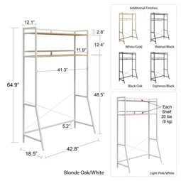 Beverly 64.86" H x 42.83" W x 18.5" D Over-The-Bed Storage