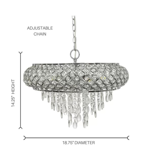 Bevers 5-Light Unique / Statement Geometric Chandelier 14.25'' H x 18.75'' W x 18.75'' D
