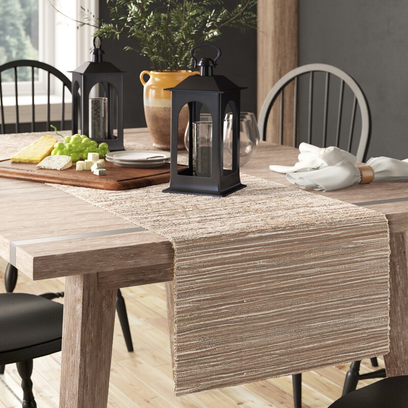 Bevis Shimmering Woven Nubby Table Runner