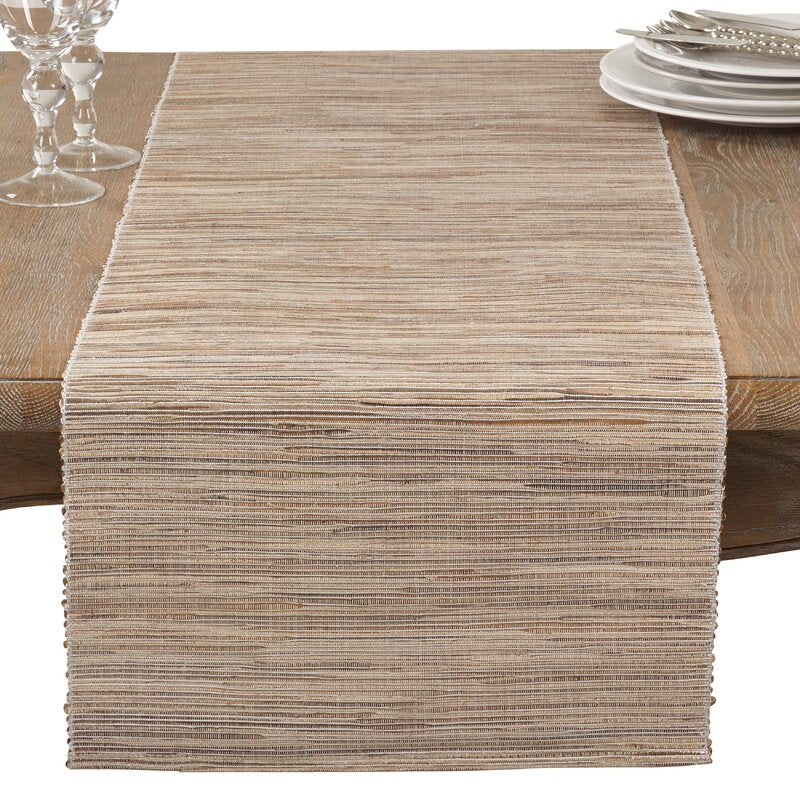 Bevis Shimmering Woven Nubby Table Runner