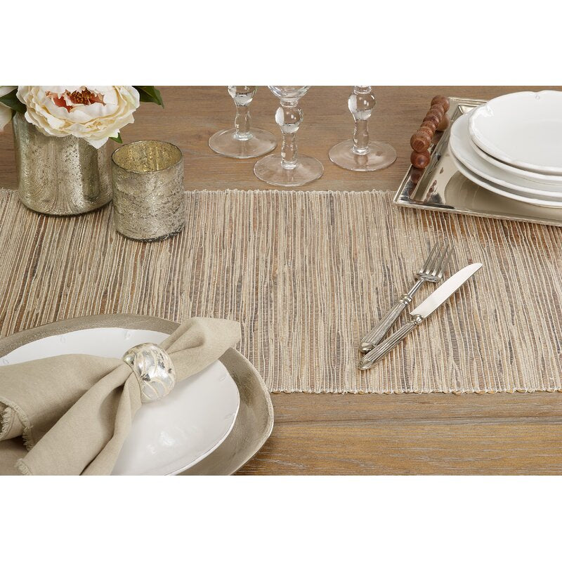 Bevis Shimmering Woven Nubby Table Runner