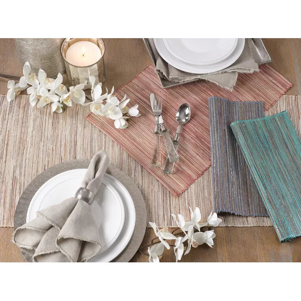 54" x 14" Bevis Shimmering Woven Nubby Natural Table Runner