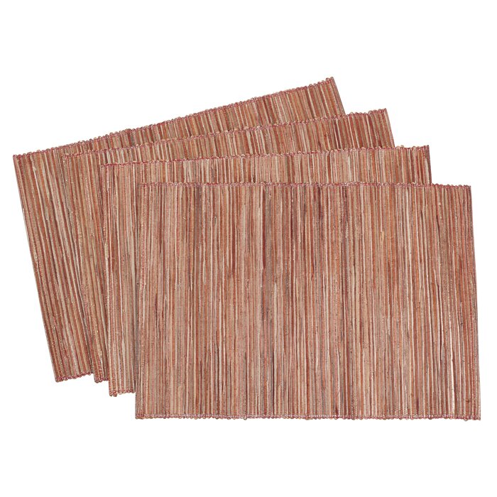 Bevis Shimmering Woven Nubby Texture 20" Placemat (Set of 4)