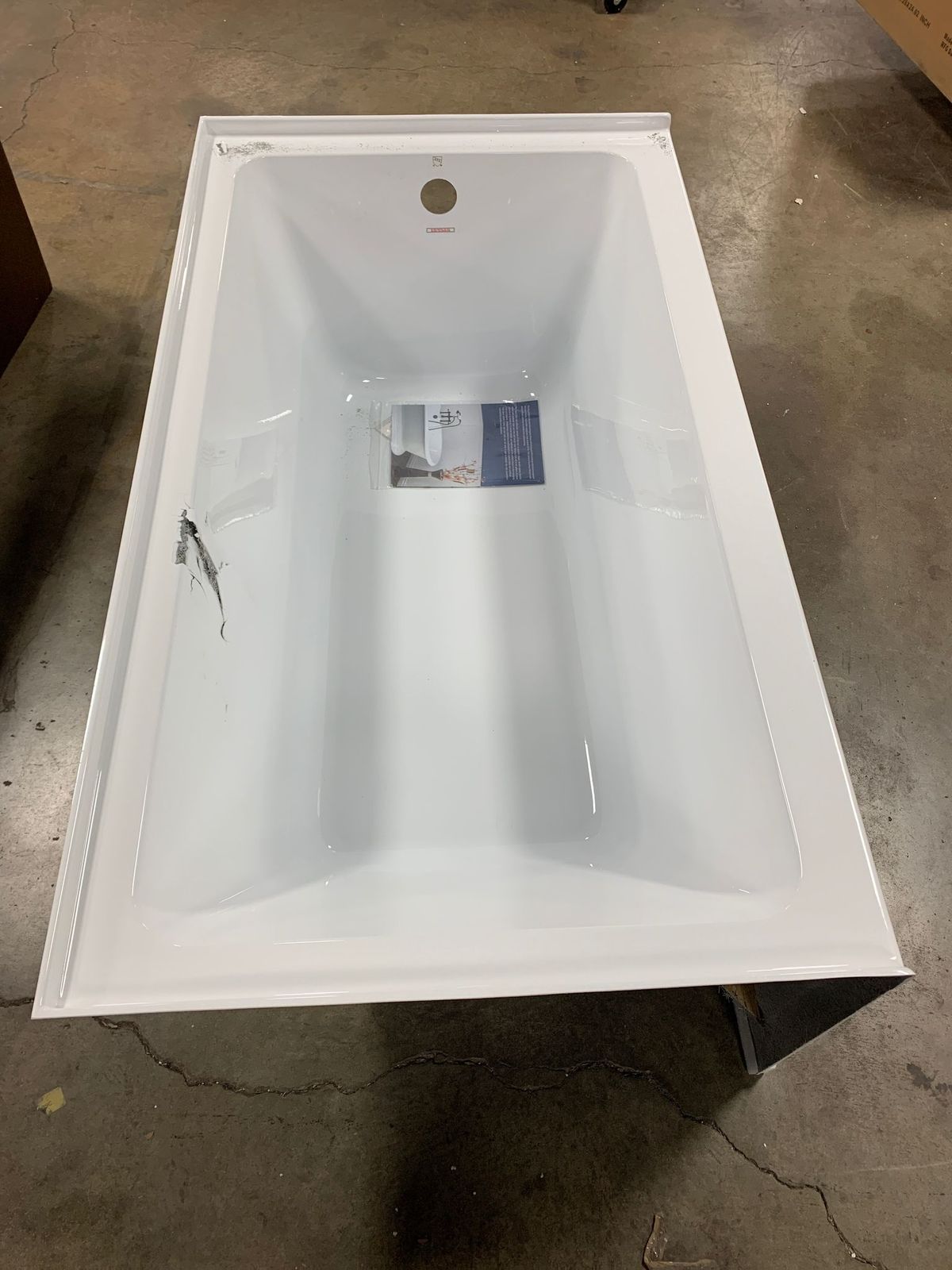 White Aqua Eden Alcove Soaking Acrylic Bathtub AS-IS pt122