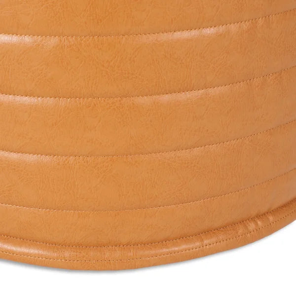 Bexley 16'' Wide Faux Leather Round Pouf Ottoman