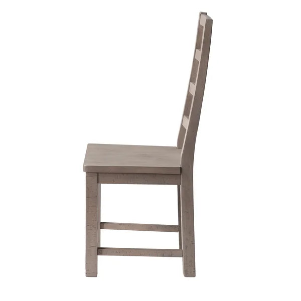 Bexley Solid Wood Ladder Back Side Chair in Weathered Gray (Set of 2)