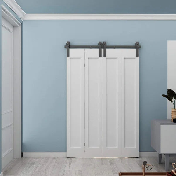 Bi-Folding Standard Double Door Barn Door Hardware Kit