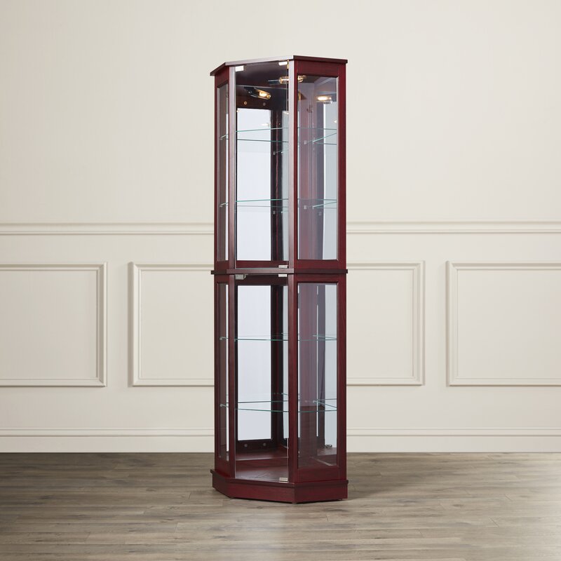 Biali Lighted Corner Curio Cabinet 7146