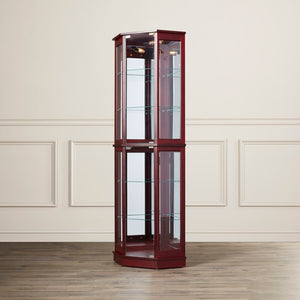 Biali Lighted Corner Curio Cabinet 7146