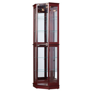 Biali Lighted Corner Curio Cabinet 7146