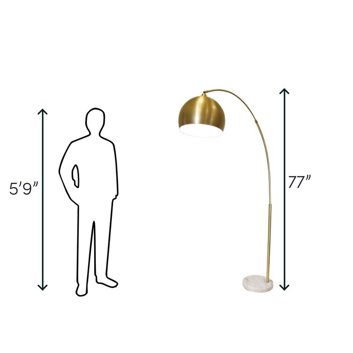 Bianchi 77" Arched Floor Lamp, Gold (#K5981)