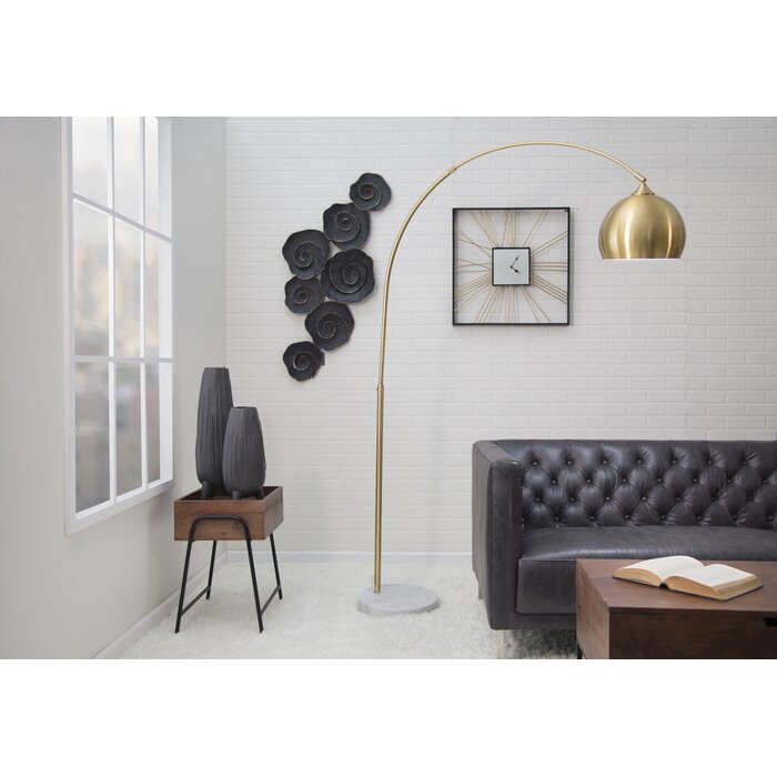 Bianchi 77" Arched Floor Lamp, Gold (#K5981)
