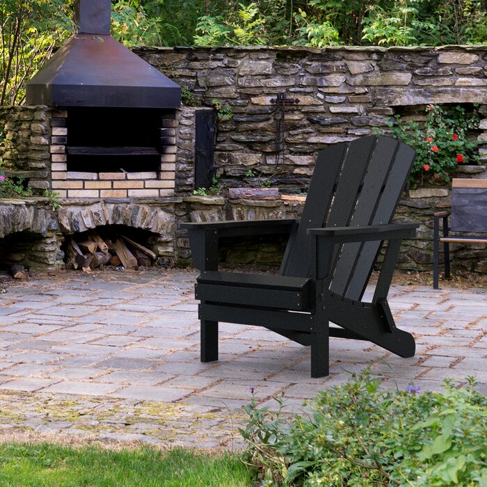Black Bickham Plastic Folding Adirondack Chair