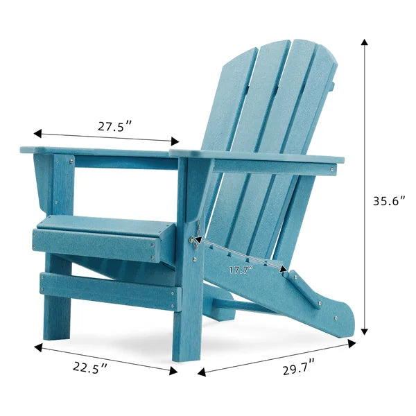 Blue Bickham Plastic Folding Adirondack Chair