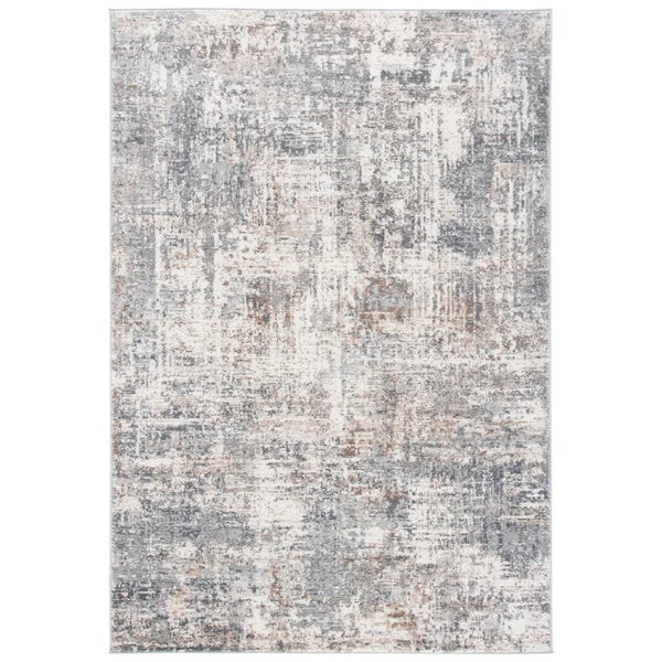 Bien-Zachary Abstract Area Rug in Ivory/Gray rectangle 4'x6'