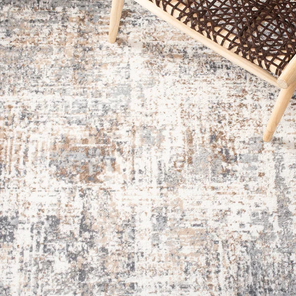 Bien-Zachary Abstract Area Rug in Ivory/Gray rectangle 4'x6'