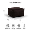Big Joe Imperial Ottoman Bean Bag Pouf - Black Plush