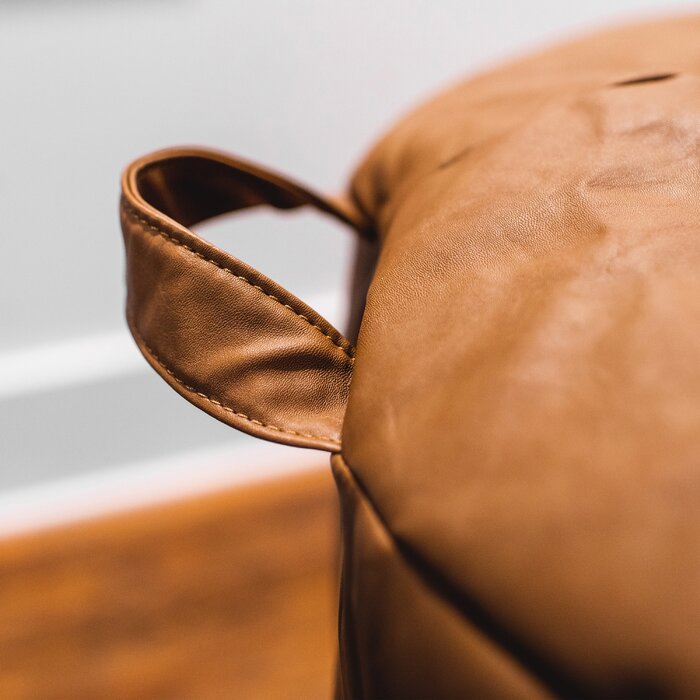 Big Joe Milano Faux Leather Bean Bag Chair with Massage Function