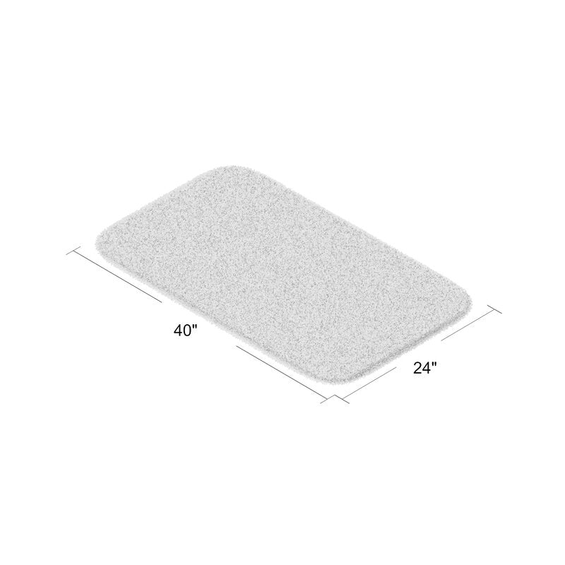 24" x 40" Black Billie-Mae Rectangle Nylon Non-Slip Bath Rug CYB470