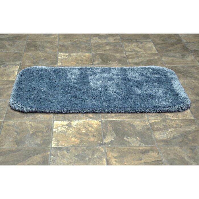 2' x 3' 4" Basin Blue Billy-Dean Rectangle Nylon Non-Slip Bath Rug
