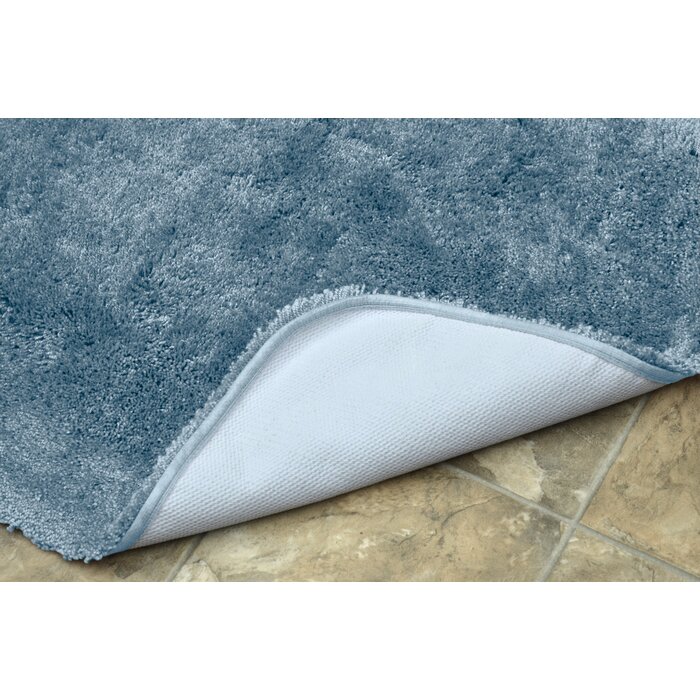 2' x 3' 4" Basin Blue Billy-Dean Rectangle Nylon Non-Slip Bath Rug