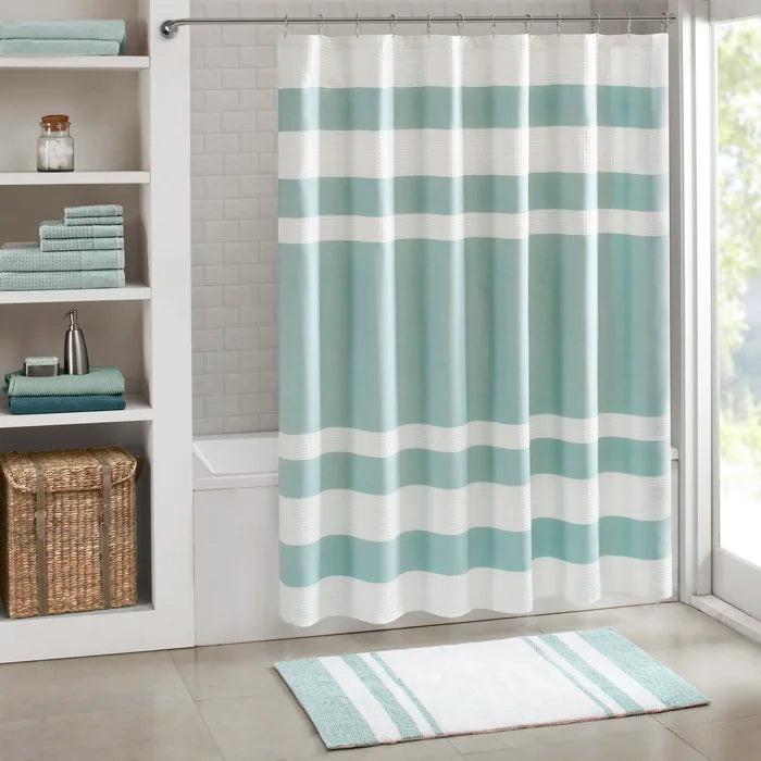 27'' x 45" Aqua Bilst Cotton Reversible Bath Rug