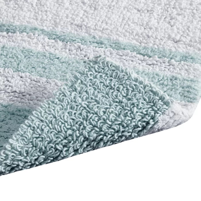 27'' x 45" Aqua Bilst Cotton Reversible Bath Rug