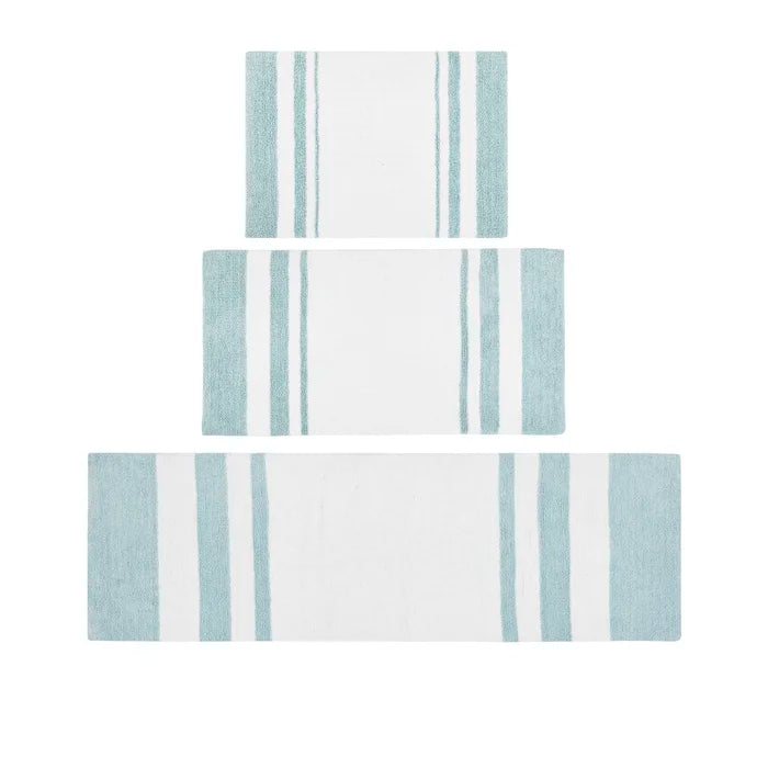 27'' x 45" Aqua Bilst Cotton Reversible Bath Rug