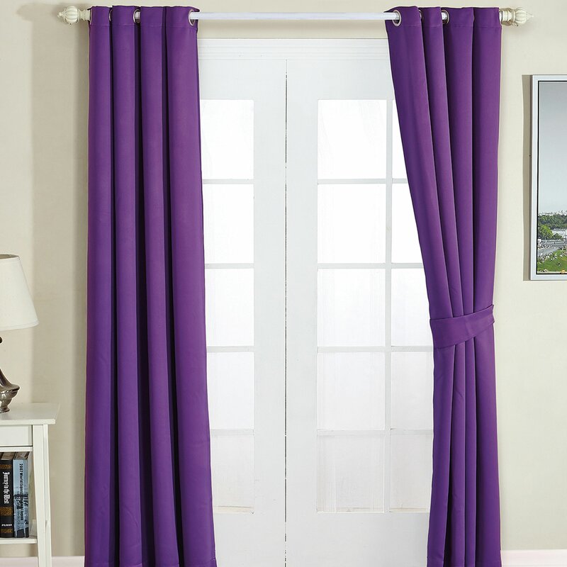 Bingaman Solid Blackout Thermal Curtain Panels 54" W x 63" L (Set of 4)