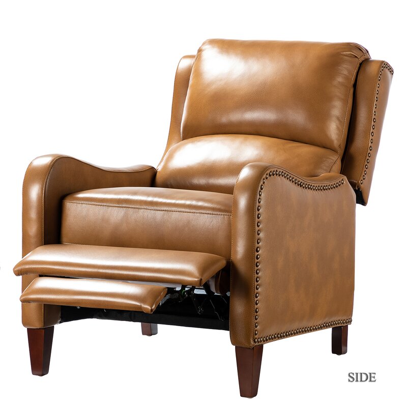 Bipasha 28.75'' Wide Genuine Leather Manual Club Recliner KB829