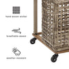 Birch Lane™ Franklyn 30 Gallons Gallon Water Resistant Metal Towel Valet with Wheels in Distressed Gray/Brown