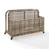 Birch Lane™ Franklyn 30 Gallons Gallon Water Resistant Metal Towel Valet with Wheels in Distressed Gray/Brown