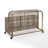 Birch Lane™ Franklyn 30 Gallons Gallon Water Resistant Metal Towel Valet with Wheels in Distressed Gray/Brown