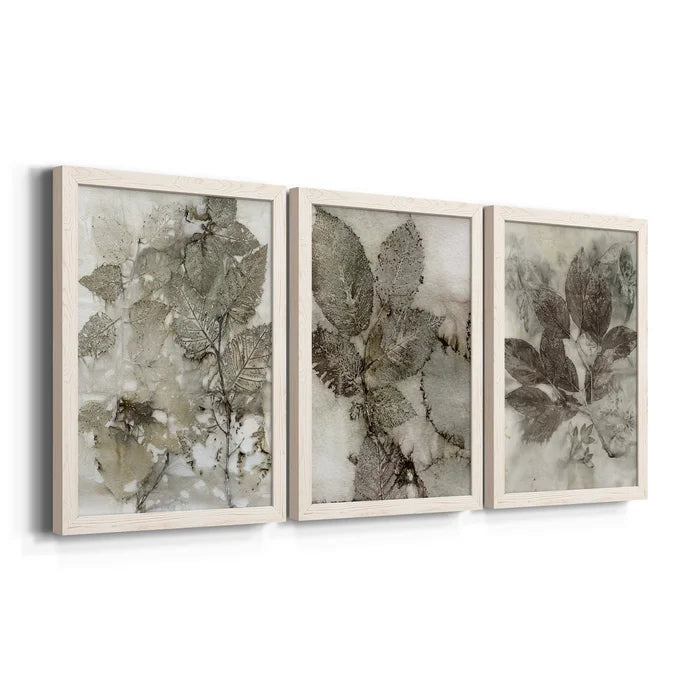 20" H x 51" W x 1.5" D Birch Leaves I - 3 Piece Picture Frame Painting on Canvas (Set of 3)