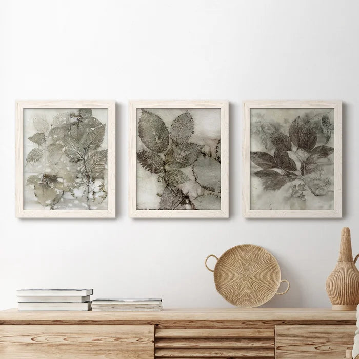 20" H x 51" W x 1.5" D Birch Leaves I - 3 Piece Picture Frame Painting on Canvas (Set of 3)