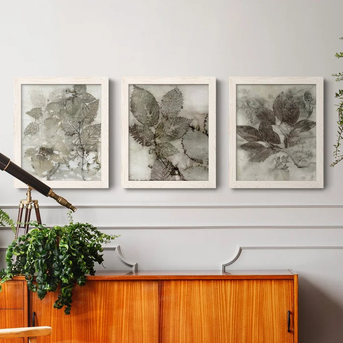 20" H x 51" W x 1.5" D Birch Leaves I - 3 Piece Picture Frame Painting on Canvas (Set of 3)