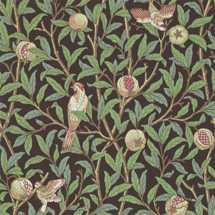 Bird Pomegranate Floral Roll Wallpaper, 33ft x 20.5in