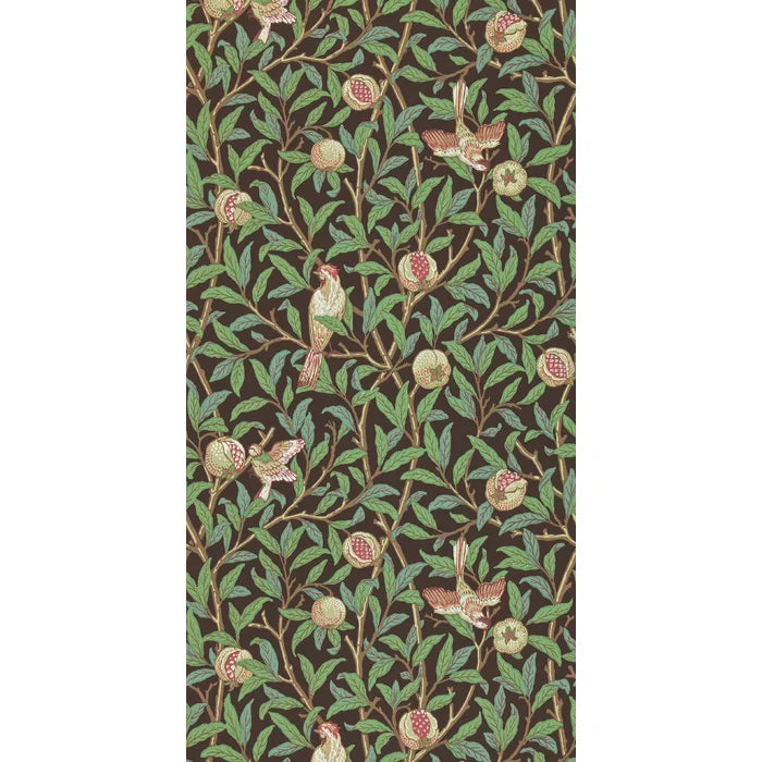 Bird Pomegranate Floral Roll Wallpaper, 33ft x 20.5in