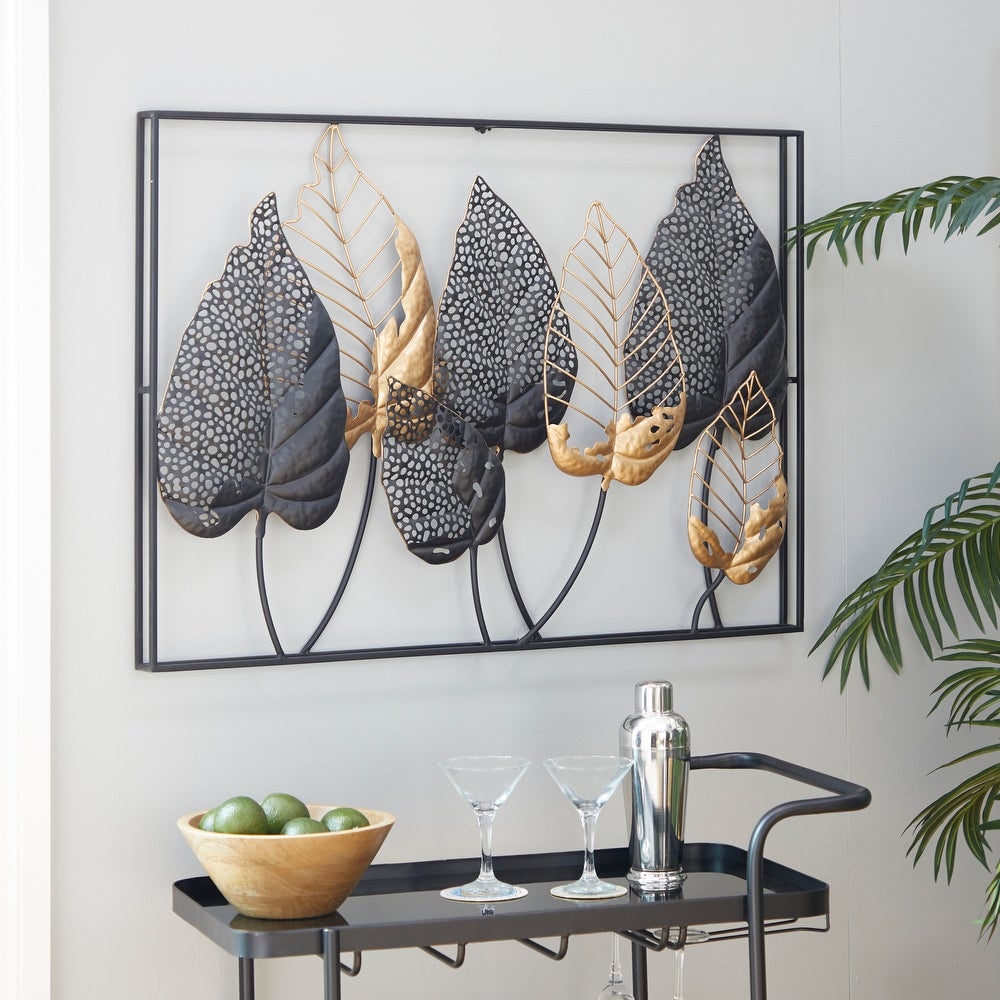 Black Iron Contemporary Wall Decor 26 x 38 x 3 KB1232-A5-B3-P2