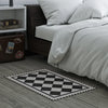 Black And White Mosaic Title Pattern Decorative Floor Mat, Rectangle 2' x 3'