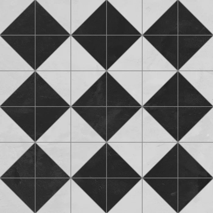 Black And White Mosaic Title Pattern Decorative Floor Mat, Rectangle 2' x 3'