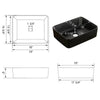 Black Ceramic Rectangular Vessel Bathroom Sink