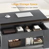 Black Lift Top Extendable Coffee Table With Storage